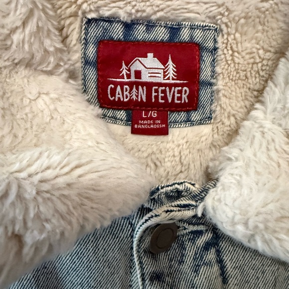 1980’s Style Stone Washed Men’s Denim Jacket with Sherpa Lining, Sz L - Picture 10 of 10